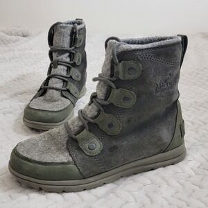 Sorel Explorer Joan Boots In Felt Grey Coal Waterproof Gorpcore Sz 8 Outdoor‎